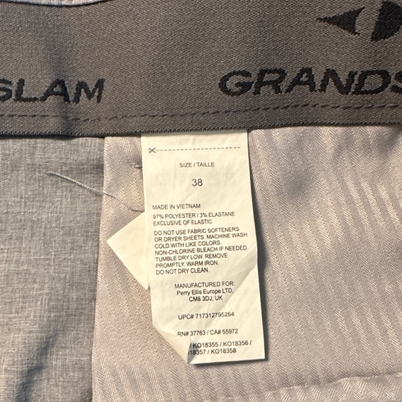 Grand Slam Men's Flat Front Shorts in Gray - Picture 3 of 3